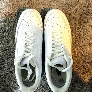 Nike Air Force One Lows. All white. Worn once.